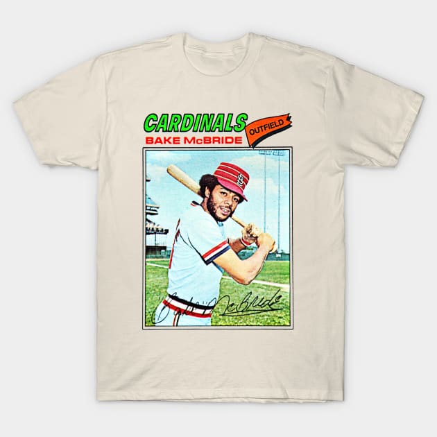 Cardinals Bake McBride - Vintage Trading Card T-Shirt by CultOfRomance